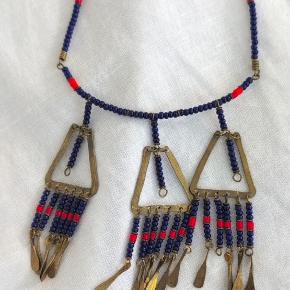 Vintage African Beaded Necklace - Picture 4 of 10